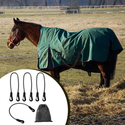 EquiSecure FlexStrap – Elastische Beinschnallen für Pferdedecken mit Doppelkarabinern