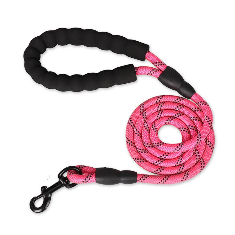 Robuste Nylon-Hundeleine 150 cm, 200 cm, 300 cm – mit weichem Griff und Karabinerhaken