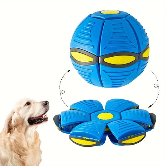 Hüpfball in Form einer fliegenden Untertasse für Hunde – Weichplastik