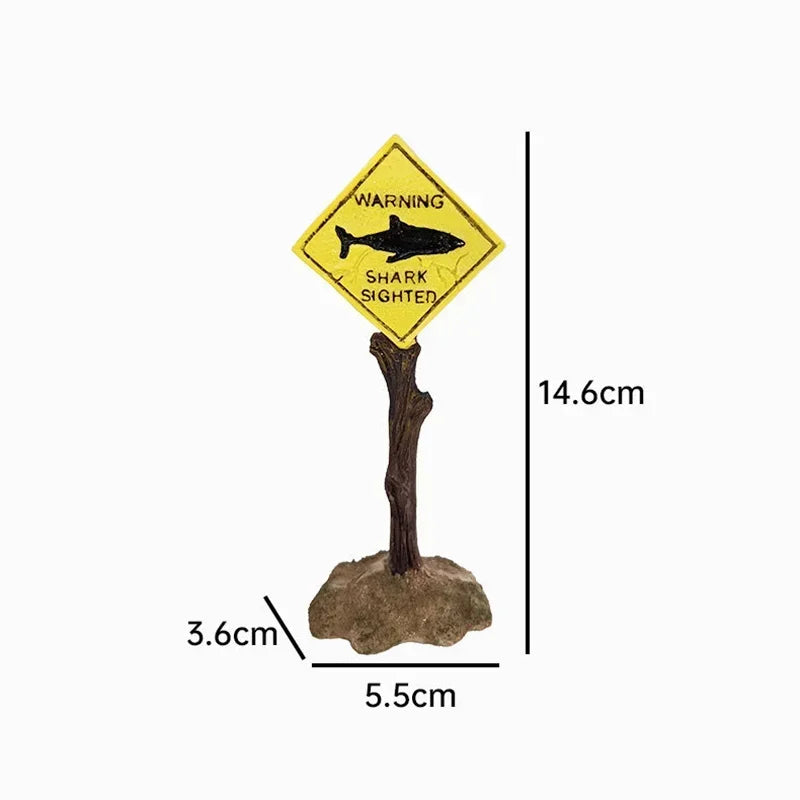 Warnschild für künstliche Haie