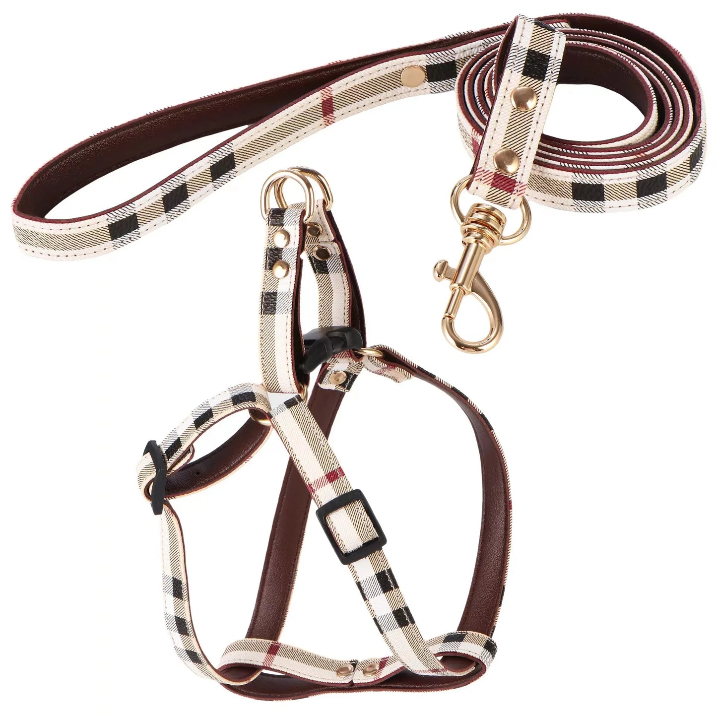 LuxuPaw Leder-Hunde- und Katzengeschirr