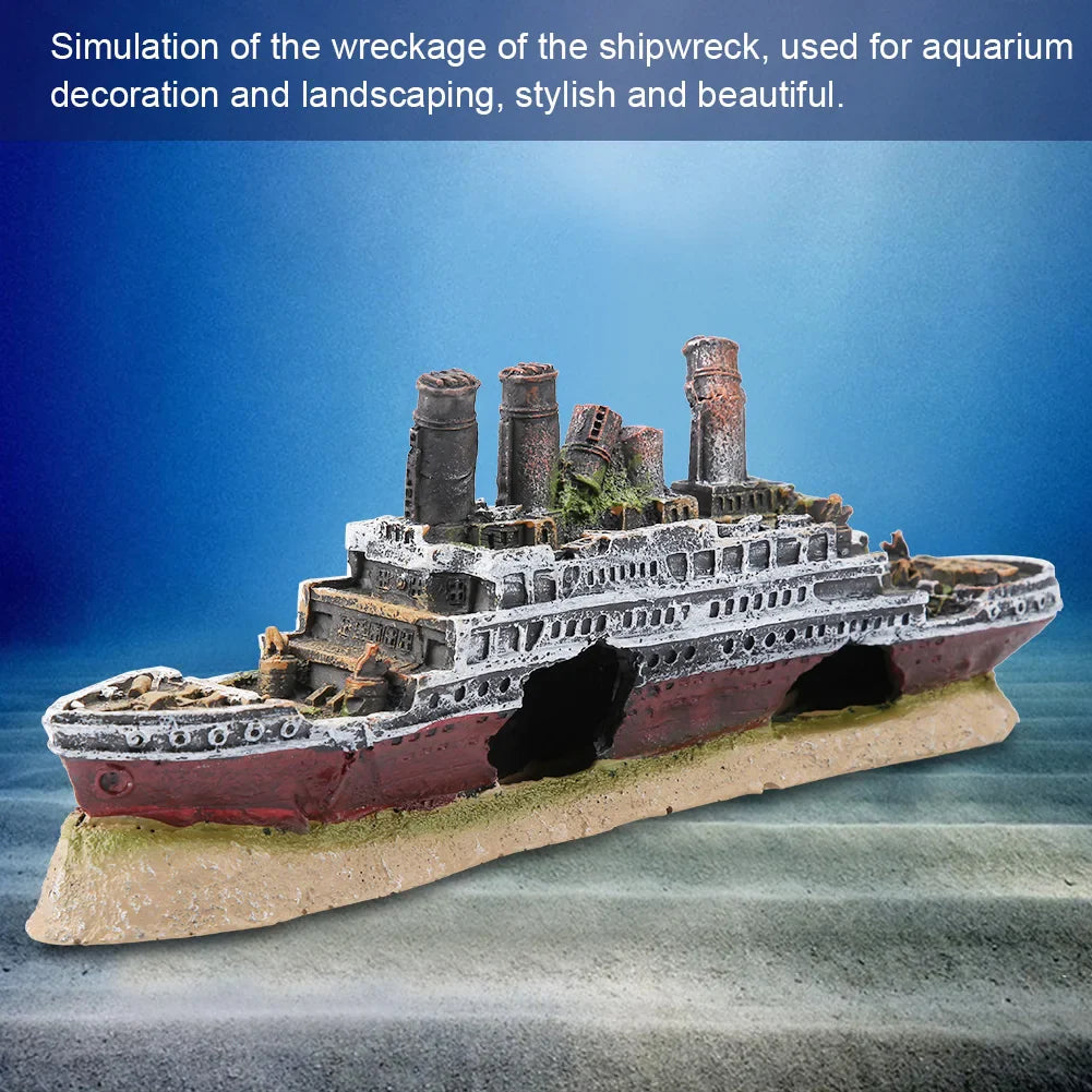 Aquarium-Schiffswrack-Ornament aus Kunstharz