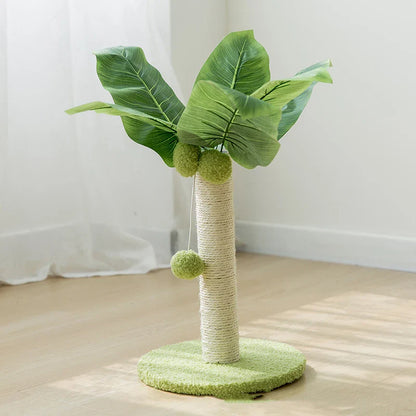 Sisal-Kratzbaum für Katzen, 30 cm, mit Hängekugeln – Plüsch & Holz, stabil