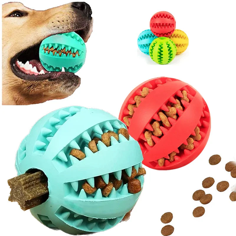 Interaktiver Hundeball aus Gummi – Zahnreinigung, befüllbar, Ø 5/7 cm