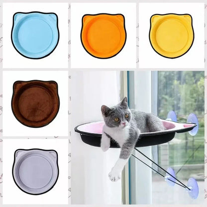Katzen-Fensterhängematte aus Samt und Eisen – 15 kg Tragkraft – waschbarer Bezug