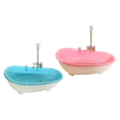 Vogeltränke aus Kunststoff für Wellensittiche – 22 × 11,5 × 8,5 cm, blau/rosa