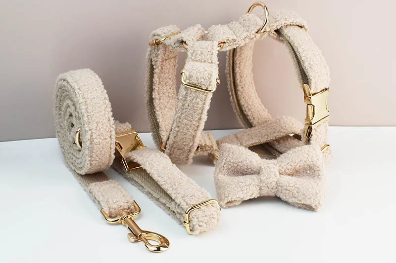 Teddy Luxus personalisiertes Hundehalsband- und Leinen-Set