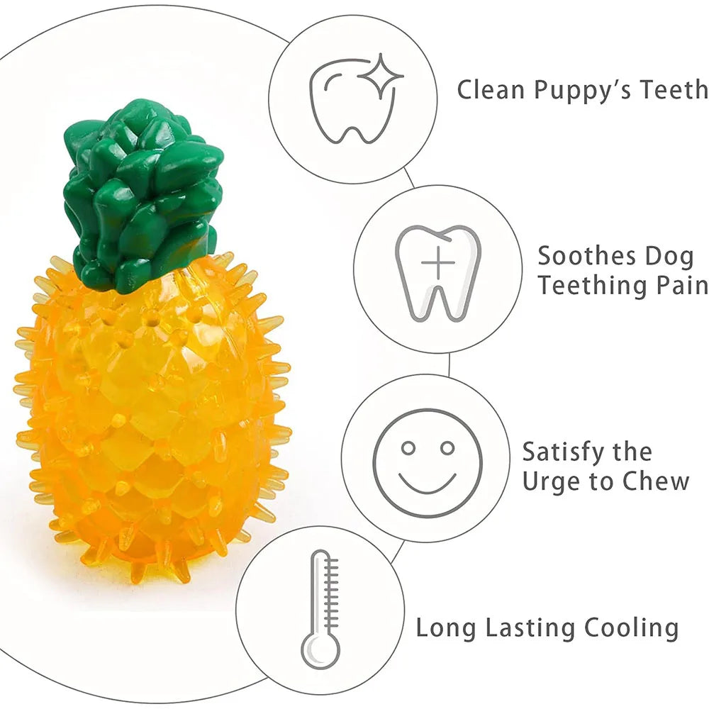 Kühlbares Hundespielzeug aus Gummi – gefrierbares Fruchtmotiv, 10 cm