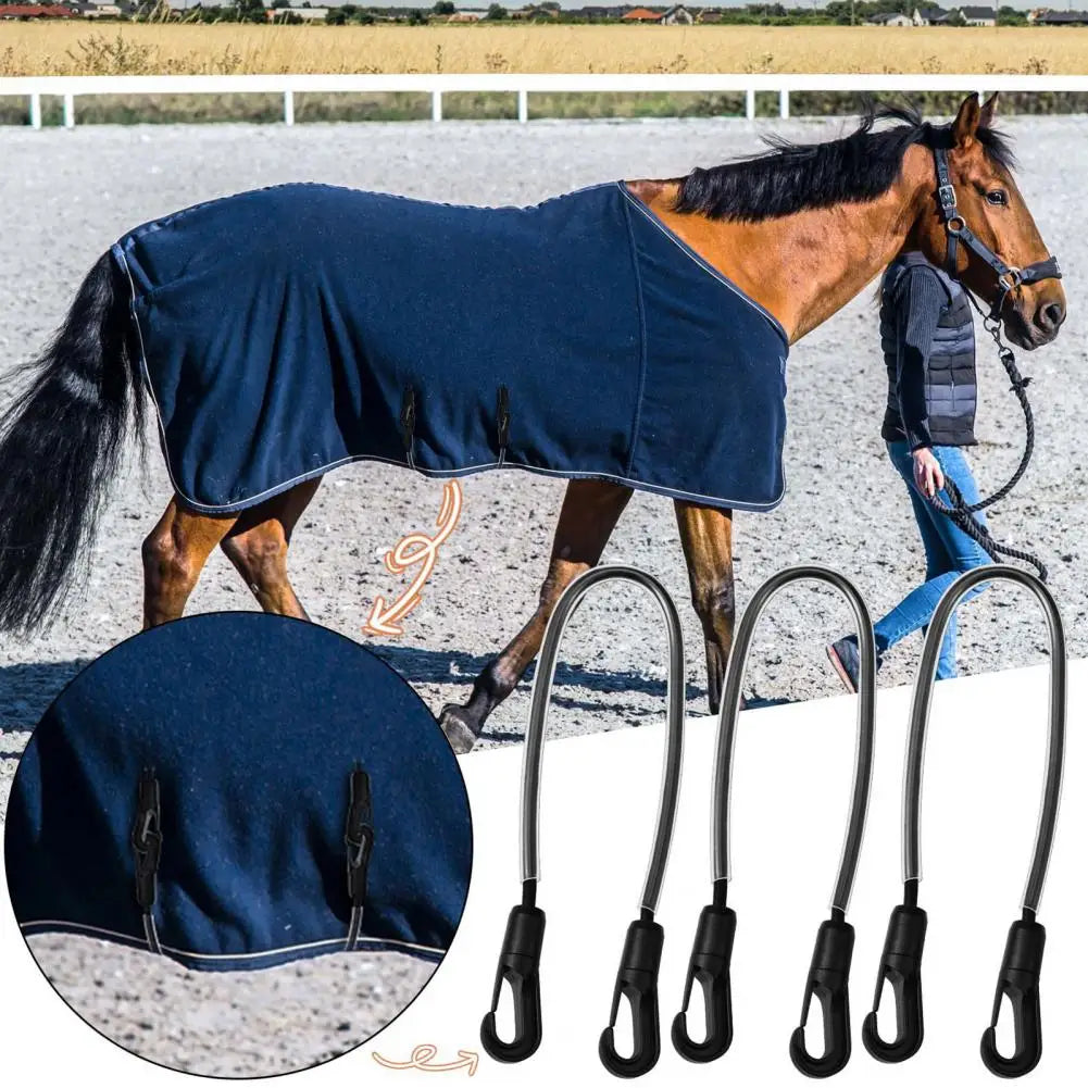 EquiSecure FlexStrap – Elastische Beinschnallen für Pferdedecken mit Doppelkarabinern