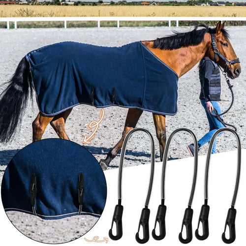 EquiSecure FlexStrap – Elastische Beinschnallen für Pferdedecken mit Doppelkarabinern