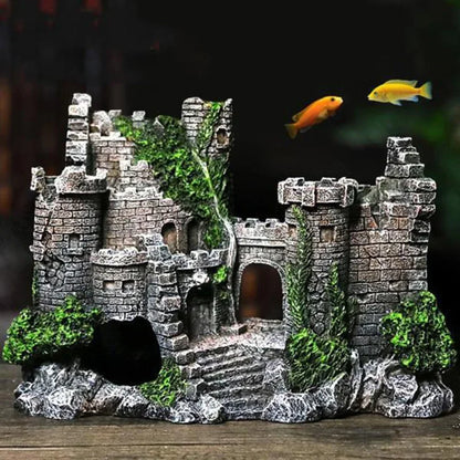Aquarium-Ornament in Form einer Burg aus Kunstharz