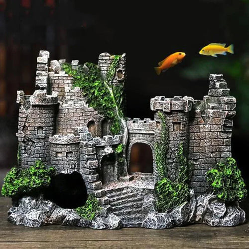 Aquarium-Ornament in Form einer Burg aus Kunstharz