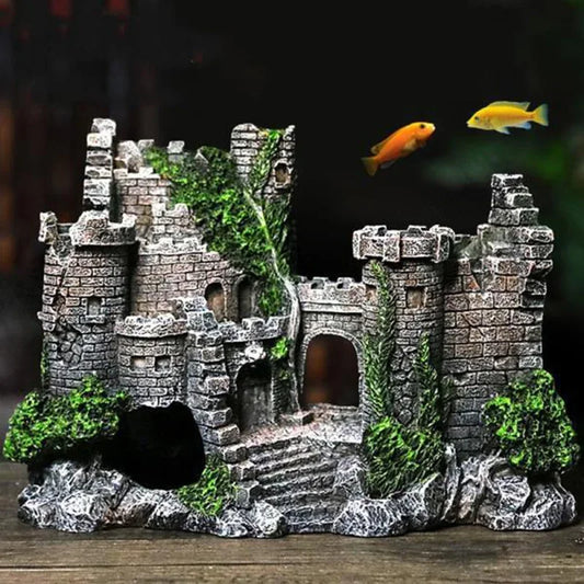 Aquarium-Ornament in Form einer Burg aus Kunstharz