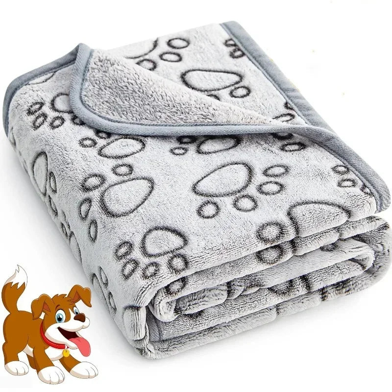 SnugglePaws CozyCotton – Niedliche & Warme Haustierdecke aus Baumwolle mit Cartoon-Motiv