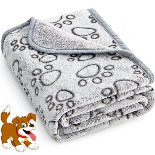 SnugglePaws CozyCotton – Niedliche & Warme Haustierdecke aus Baumwolle mit Cartoon-Motiv