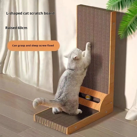 Kratzbaum für Katzen aus Wellpappe – Kratzbaum aus Holz 40x25cm Natur