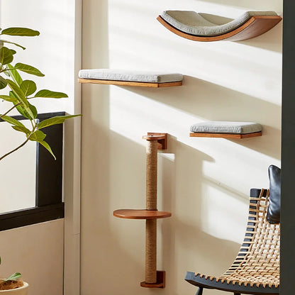 SkyNest Wandmontierter Katzenkletterturm