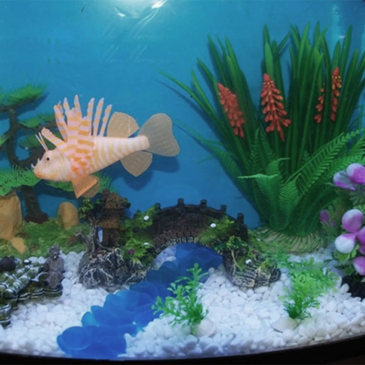 Brückenornament aus Kunstharz für Aquarien