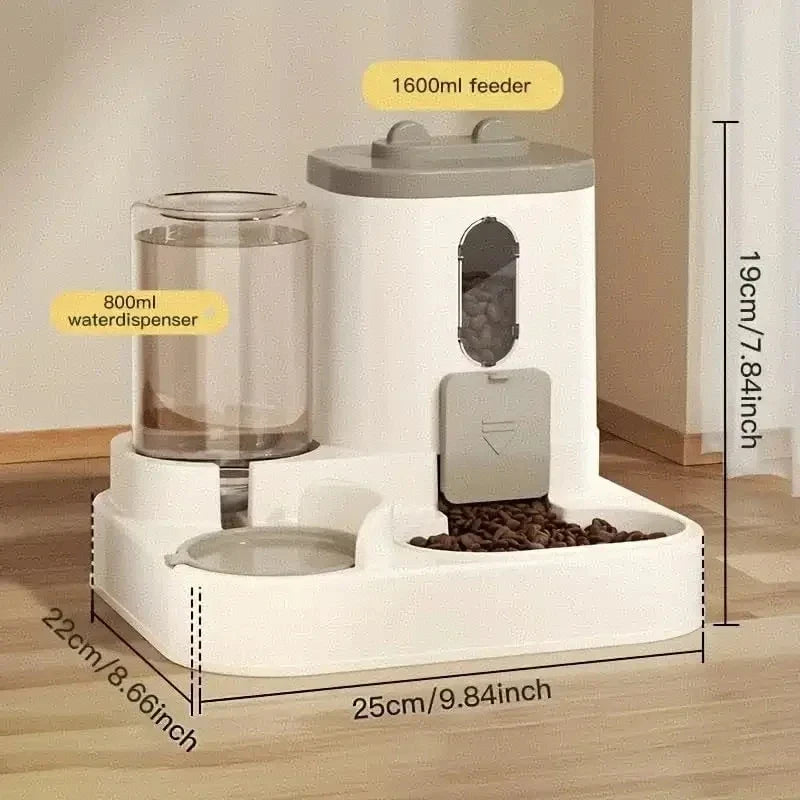 PetSmartFlow Automatisches Futter & Wasserspender Set für Hunde & Katzen