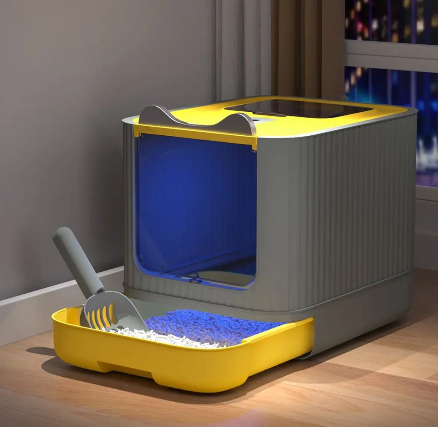 Geschlossene Katzentoilette mit UV-Sterilisation – Groß & Hygienisch, Kunststoff