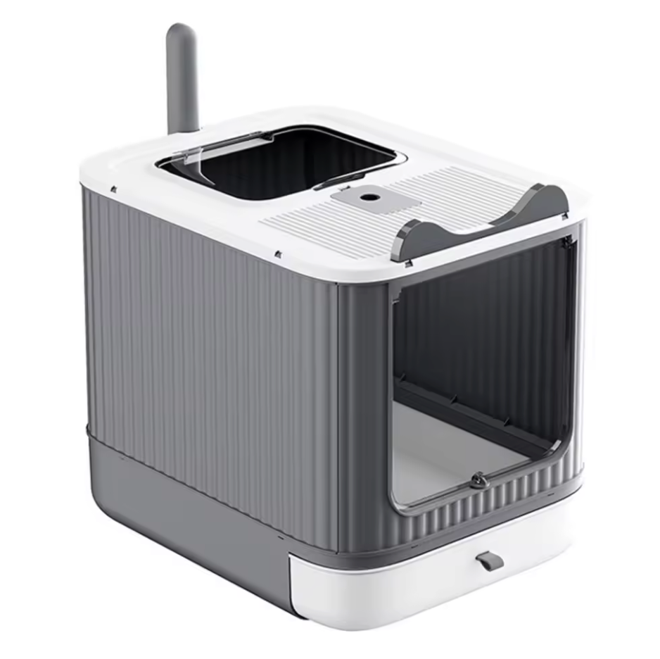 Geschlossene Katzentoilette mit UV-Sterilisation – Groß & Hygienisch, Kunststoff