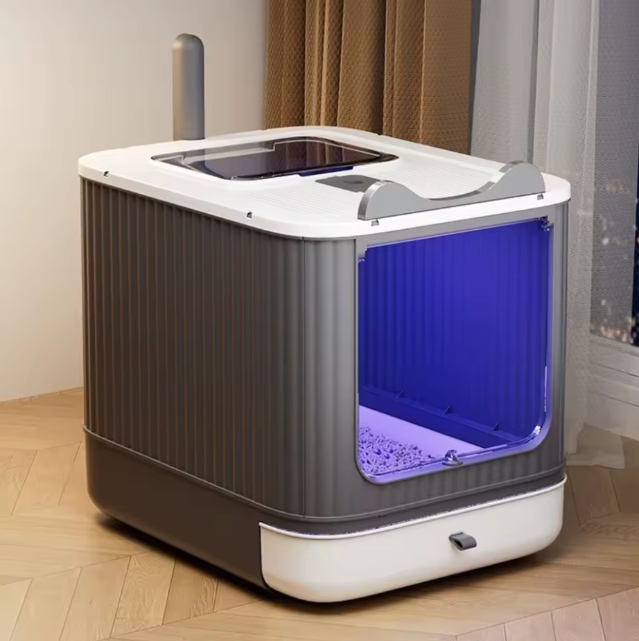 Geschlossene Katzentoilette mit UV-Sterilisation – Groß & Hygienisch, Kunststoff