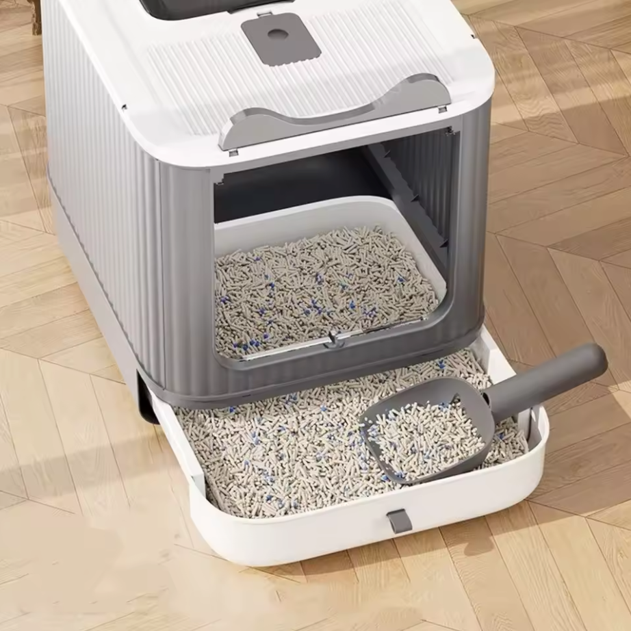 Geschlossene Katzentoilette mit UV-Sterilisation – Groß & Hygienisch, Kunststoff