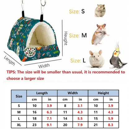 Kleines Haustier-Schlafnest aus Baumwolle zum Aufhängen – Größen S bis XL – bedrucktes Design