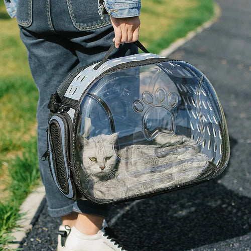 Transparenter Haustierrucksack aus PVC/EVA – Atmungsaktive Tragetasche