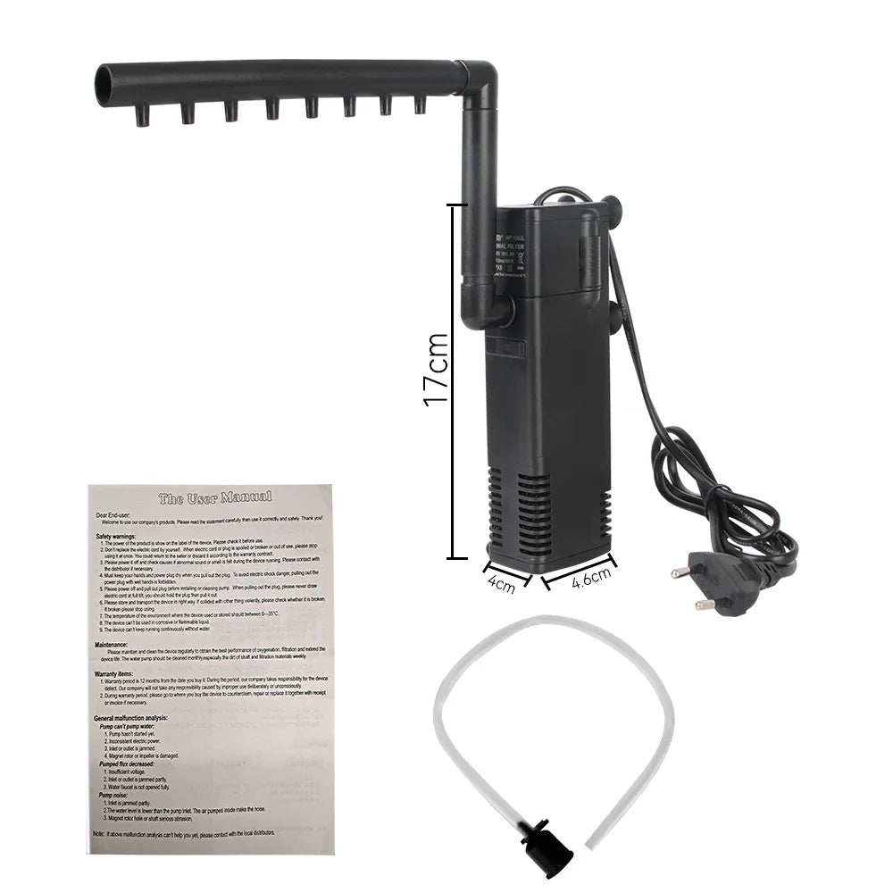 Tauchpumpe für Aquarien, 3–8 W, leise – Filter und Sauerstoff