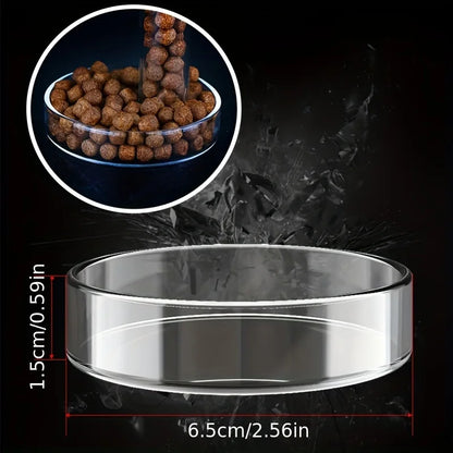 Aquarium Glas-Fütterungsrohr & Garnelenschale Set – Glockenförmiger Borosilikatglas-Futterspender