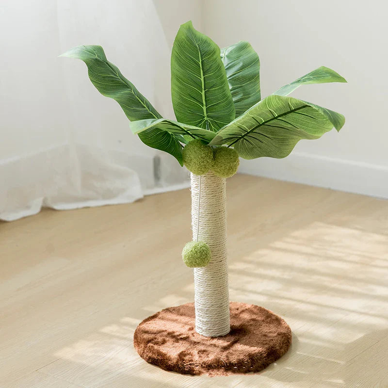 Sisal-Kratzbaum für Katzen, 30 cm, mit Hängekugeln – Plüsch & Holz, stabil