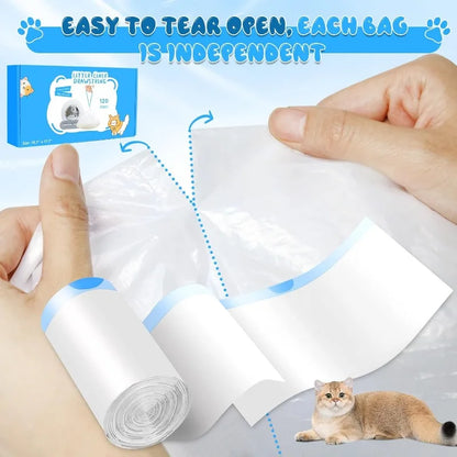 Automatische Katzenstreubeutel aus LDPE, mit doppeltem Zugband, geruchsfrei