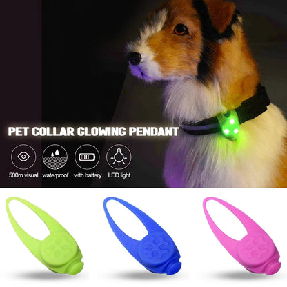 LuminousSafe LED Silikon-Hundeleuchthänger – Blinkendes Sicherheitslicht für Halsbänder