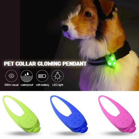 LuminousSafe LED Silikon-Hundeleuchthänger – Blinkendes Sicherheitslicht für Halsbänder