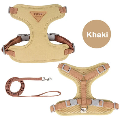 Welpengeschirr und Leine Set – Atmungsaktive, verstellbare Weste aus Nylon, Größen XS-L