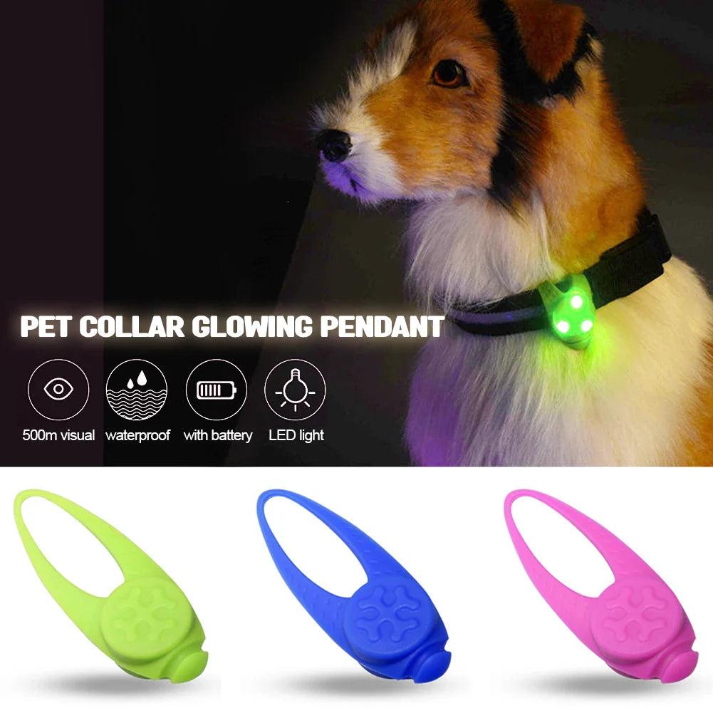 LuminousSafe LED Silikon-Hundeleuchthänger – Blinkendes Sicherheitslicht für Halsbänder