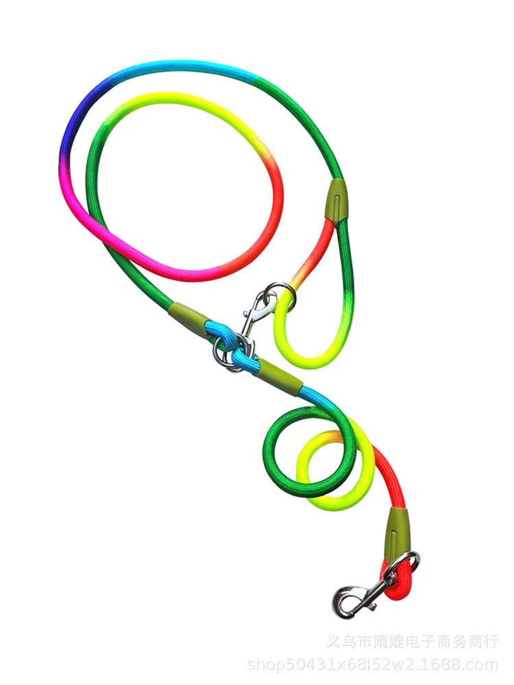Reflektierende Nylon-Hundeleine, schwarz – verstellbar bis 150 cm