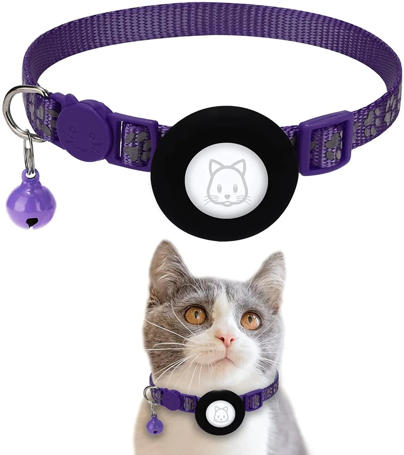 SafePaw Reflektierendes Airtag-Halsband mit Glöckchen