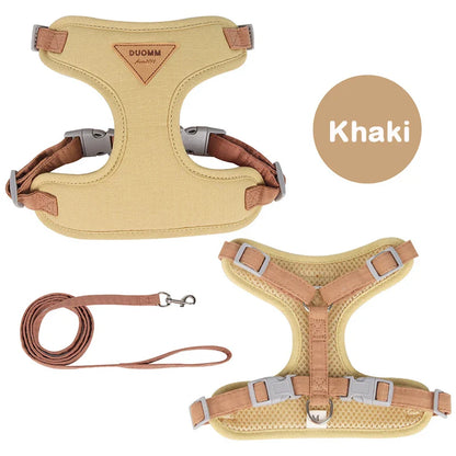 Welpengeschirr und Leine Set – Atmungsaktive, verstellbare Weste aus Nylon, Größen XS-L