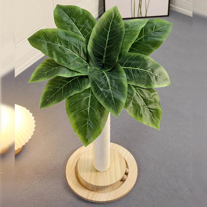 KlimPaws Sisal-Kratzbaum mit Hängekugeln und Kugelbahn aus Holz