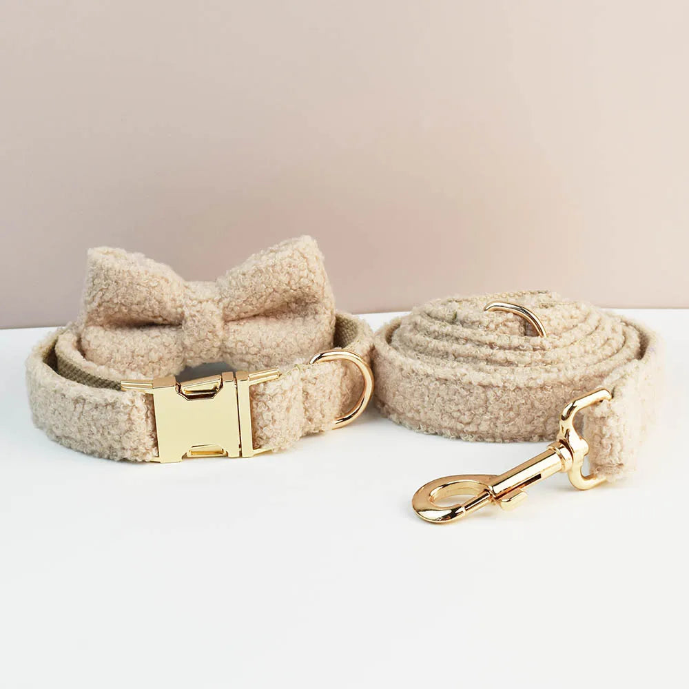 Teddy Luxus personalisiertes Hundehalsband- und Leinen-Set