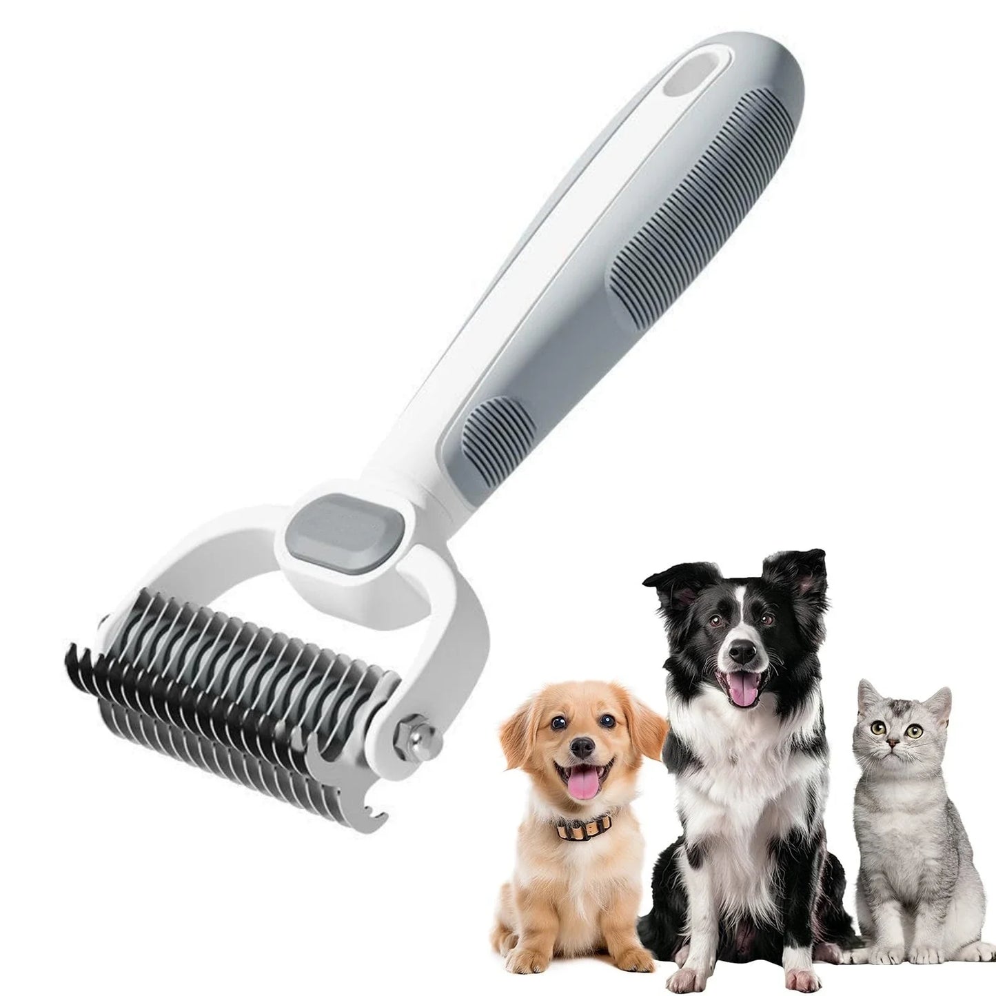 FurEase DuoCare Pro – Doppelseitige Fellpflegebürste zum Entfilzen & Entfernen der Unterwolle für Hunde und Katzen