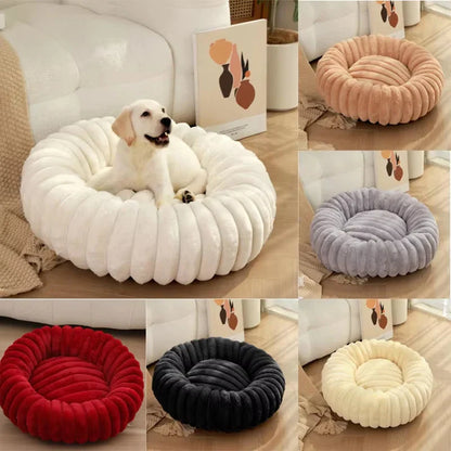 Runde, flauschige Haustiermatratze – Warmes, waschbares Bett für Katze/Hund