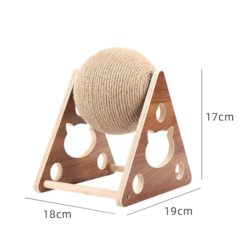 Katzenkratzbaum aus Holz mit Hanfseil – Dreieckiges Design
