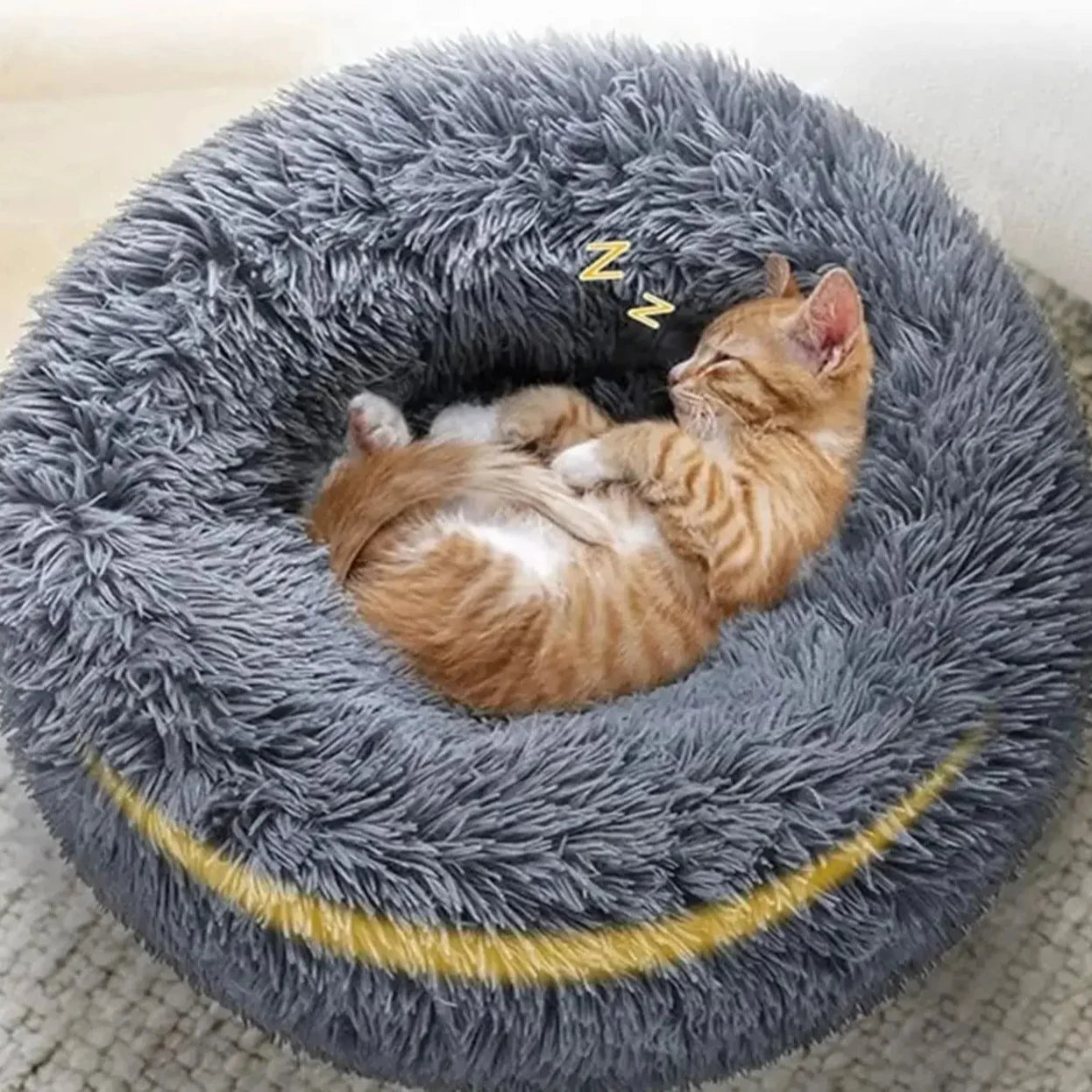 Rundes Plüsch-Haustierbett – Weicher Korb für Hund oder Katze (40–90 cm)
