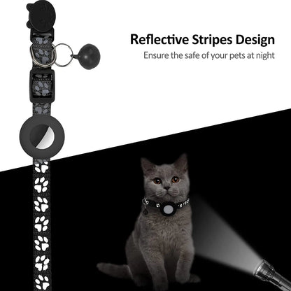 SafePaw Reflektierendes Airtag-Halsband mit Glöckchen