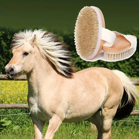 PureMane Care – Natürliche Pferdehaar-Entwirr- & Reinigungsbürste (1/2 Stück)
