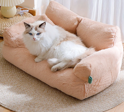 LuxeFluff Katzenbank – Winterwarme Katzenkorb & Sofa