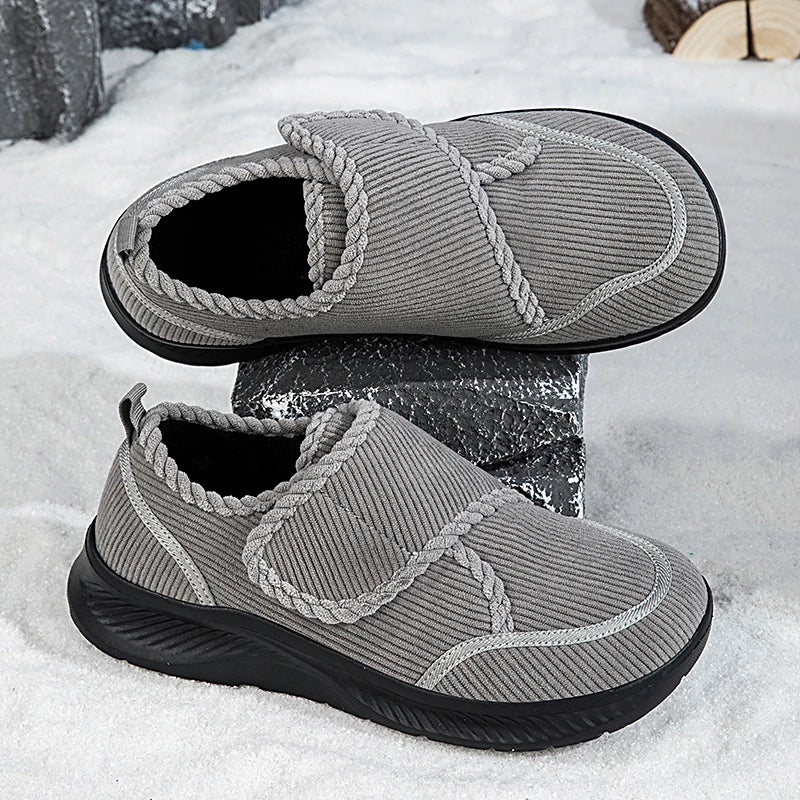 Aldovar Unisex Winter-Wanderschuhe mit breiter Zehenbox und Klettverschluss